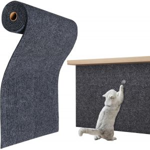 Kalanka-Tapis Griffoir Chat Gris Protection Canape Anti Griffe Tissu Grattoir Mural Adh&eacute;sif Gris Fonc&eacute; Rouleau Tapis Griffoirs Pour Chats &Eacute;pais Grattoir Chat Autocollant Pour Meuble Porte 30cmx2m - Neuf