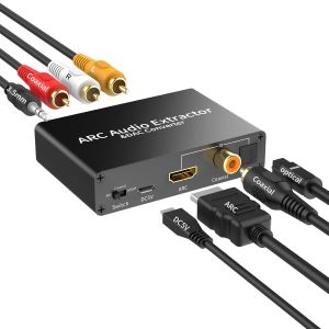 Extracteur Audio ARC Multifonction,HDMI ARC,Fibre Optique,Fonction de Commutation de Méthode Coaxiale à 3 Entrées,Amplificateur Audio Haute Puissance avec Port Casque Stéréo de 3,5 mm - Neuf