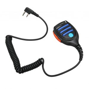 Microphone haut-parleur etanche a 2 broches pour talkie-walkie, compatible avec BaoFeng, Kenwood, Retevis et arcshell - Neuf