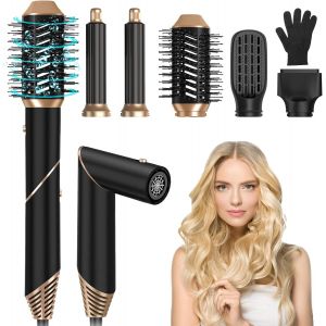 Seche Cheveux 5 En 1, Brosse Chauffante Brushing Et 1000w Sèche-Cheveux, Boucleur A Air, Brosse Lissante Chauffante, Brosse Coiffante, Coffrets Cadeaux Airstyler Pour Femmes (Nior) - Neuf