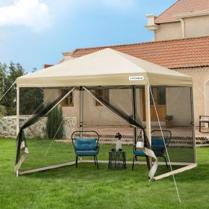 Ulteronixshop-Tente &Eacute;cran Tonnelle Pliante 3x3m Portable R&eacute;sistant &Agrave; L'eau Barnum Pavillon De Jardin Avec Moustiquaire 2 Portes &Agrave; Fermeture &Eacute;clair Et Sac Roulant Pour Camping Pique-Nique F&ecirc;te - Neuf