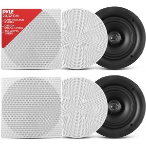 VornixorSarlshop-Enceinte Plafond/Murale de 20,3 cm - Paire d'Enceintes St&eacute;r&eacute;o 2 Voies &agrave; Gamme Compl&egrave;te avec Syst&egrave;me Audio et Design Encastr&eacute; avec R&eacute;seau de Filtrage &Eacute;lectronique-Haut Parleur Encastr - Neuf