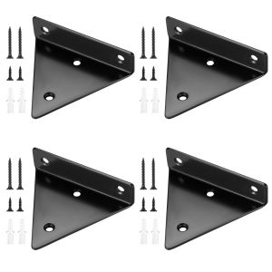 4 Pièces Supports d'étagère Flottants, Supports à Tablettes Muraux Triangulaires Invisibles, Equerre Etagere Murale Métal pour étagère - Neuf