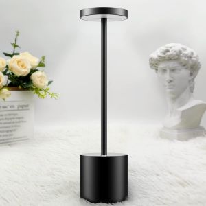 Lampe De Table Sans Fil Rechargeable, 5000mah Lampe De Bureau Led En Métal Design Charge Usb, 3 Modes De Couleur, Pour Chevet, Exterieur, Terrasse, Restaurant - Neuf