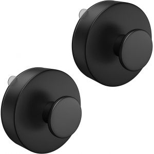 Eryi-Crochets Ventouse Sous Vide, 2pcs Crochet Mural D'aspiration, Abs Ventouse Salle De Bain Étanche, Amovible Et Réutilisable Crochet Mural Ventouse Pour Cuisine, Porte En Verre (Noir) - Neuf