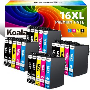 20-Pack 16XL Cartouche d&iexcl;&macr;Encre Compatible pour Epson 16 XL T1631 T1632 T1633 T1634 Multipack pour Workforce WF-2010 WF-2510 WF-2520 WF-2530 WF-2540 WF-2630 WF-2650 WF-2660 WF-2750 - Neuf