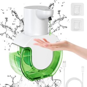 BHHBB-Distributeur Savon Automatique Liquide, Rechargeable par USB, 430ml Distributeur Savon Douche, Volume de Liquide Ajustable à 4 Niveaux, Distributeur Savon Électrique Mural pour Salle de Bain - Neuf