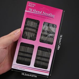 Aiguilles À Coudre À La Main En Acier Inoxydable,18/,À Grands Yeux,Utilisées Pour Coudre Des Vêtements,Aiguilles À Broder - Type 70pcs #A - Neuf