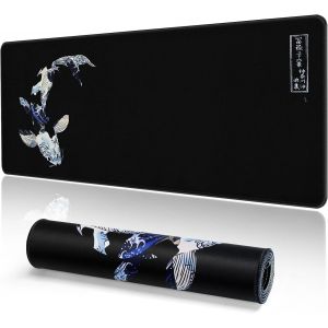 KALANKA-Tapis de Souris de Jeu Japonais XXL 800 x 300 mm Grand Tapis de Bureau Bords Cousus Imperm&eacute;able Antid&eacute;rapant pour PC, MacBook, Ordinateur Portable Am&eacute;liore la pr&eacute;cision et la Vitesse. (A3) - Neuf
