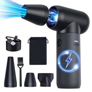 Dépoussiéreur à Air Comprimé, Souffleur Sèche-Linge 180 000 /Min, D'Air Électrique Portable 3 Vitesses, pour Séchage Voiture, Nettoyage Clavier et L'Ordinateur - Neuf