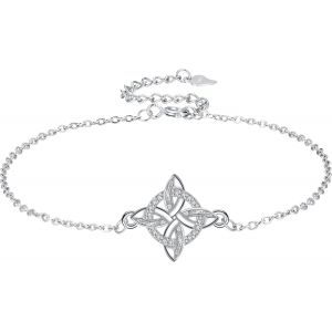 Eryi-Femme Bracelet Argent Sterling 925 Réglable Pendentif Coeur Bijoux Cadeaux Noël D'anniversaire Pour Femmes Filles Soeurs (17+4 Cm) - Neuf