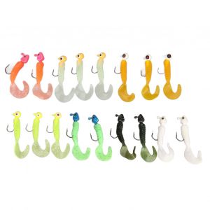Kit De 17 Leurres De Peche Souples Avec Hamecon En Metal Pour Eau Douce Et Salee - Neuf