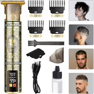 Tondeuse Cheveux Hommes, Écran Led, Rasoir Electriques Hommes Avec 4 Guides De Coupe, Usb Rechargeable Tondeuse Barbe Homme Sans Fil, Tondeuse Barbe Et Cheveux Pour Hommes Et Enfants - Neuf