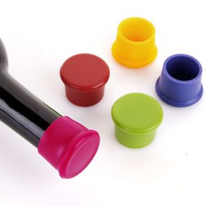 Lot De 6 Bouchons À Vin En Silicone Réutilisables Pour Bouteilles De Vin, De Bière Et De Champagne - Neuf