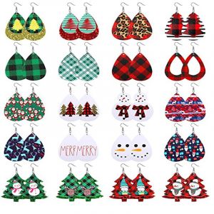 Cuir Boucles D'oreilles Pour Les Femmes, De Noël Boucles D'oreilles, Boucles D'oreilles Larme, Léger Faux Cuir Boucles D'oreilles Pour Noël, Nouvel An, Fête, De Décorations Et De Fournitures - Neuf