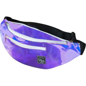 KALANKA-Sac Banane pour Homme et Femme u2013Plusieurs Couleursu2013 Sacoche Homme bandouliere Noir holographique Argent, Or pour Festivals, randonnée, Course à Pied, Cyclisme. - Neuf