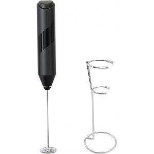 LETNERNY-Mousseur À Lait Portable, Fouet Électrique Avec Support En Acier Inoxydable, Mini Mousseur Pour Latte, Chocolat Chaud, ?uf, Matcha, Noir - Neuf
