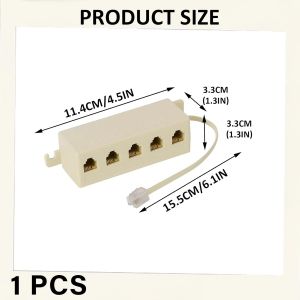 Cable Rj11, Adaptateur Pour 1 Entrée Et 5 Sorties,Adaptateur Téléphone Rj11 6P4C,Répartiteur Téléphonique Pour Téléphone Et Fax,Répartiteur Téléphonique, Mâle À Double Rj11[Z492] - Neuf