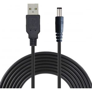 2m USB A m&acirc;le vers DC C&acirc;ble 5.5mm x 2.1mm 5V Barrel Jack Adaptateur d'alimentation pour Routeurs R&eacute;partiteur Haut Parleur Disque Dur Laptop - Noir - Neuf