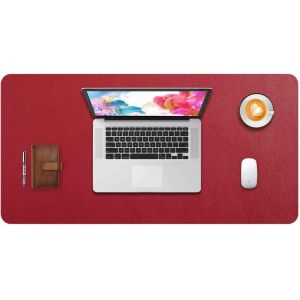 Tapis de Souris Grand Prolong&eacute; Mouse Pad Mat XL sous Main Bureau en Cuir Tapis de Portable Pad &Eacute;criture pour Bureau/Domicile, PU &Eacute;tanche + Su&egrave;de Antid&eacute;rapant 80 x 40 cm (Bordeaux Rouge) - Neuf