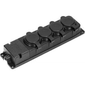 Multiprise Electrique Extérieur étanche 4 Prises (Mise à la Terre de Type Prise Allemande) Résistant aux Chocs,Ininflammable - Neuf