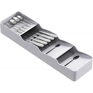 Chenquansarl-Range Couverts Pour Tiroir, Pour Le Rangement Du Tiroir De La Cuisine, Plateau En Plastique Pour Cuillères, Fourchettes, Ustensiles Et Couteaux, Gris - Neuf