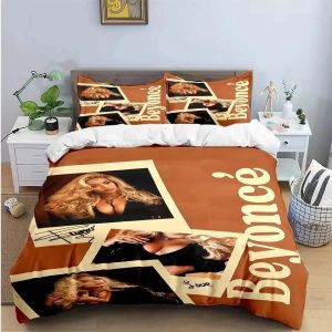 Parure De Lit Avec Housse De Couette Et Taie D'oreiller Pour Garcon S Et Filles, Motif Chanteuse Pop B-Beyonce, Pour Lit Double, Queen Ou King Size - Neuf