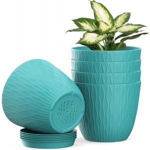 Lot De 5 Pots De Fleurs En Plastique-B7606-Bu-5 - Neuf