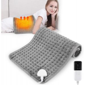 JGD-Coussin Chauffant,Couverture Chauffante pour Dos Cou,&Eacute;paules,Abdomen avec Contr&ocirc;leur,avec arr&ecirc;t automatique et 10 niveaux de temp&eacute;rature,minuterie &agrave; 4 niveaux-Lavable en Machine&iquest;30x60cm&iquest; - Neuf