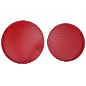 Hjlian Plateau A The Chinois Rond En Bois Pour Tasses A The, Assiette Rouge Pour Mariage, Pour La Maison, Le Mariage, La Cuisine - Neuf
