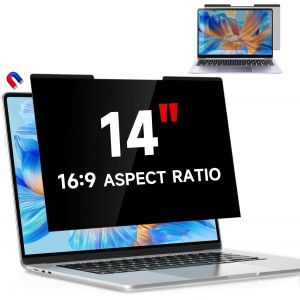 FIFT-Film De Protection D'Écran Magnétique Pour Ordinateur Portable 14 Pouces 16:9-Anti-Espion-Filtre De Lumière Bleue Amovible Et Anti-Reflets Pour Ordinateur Portable Lenovo Hp Dell Acer Asus - Neuf