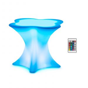 Table Led Caf&eacute; H&ocirc;tel Restauant 80 X 80 X 70 Cm Tvbb Fonctionnement Sur Batterie Blanc Mat Helloshop26 14_0010029 - Neuf