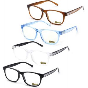 Lunettes De Lecture Pour Hommes Femmes - Anti Lumière Bleue Lunette Loupe Mode Lunettes De Vue Légères Ordinateur Élégant Durable Optique Presbyte Réduction De La Fatigue Oculaire,4pack - Neuf