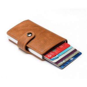 Abricot de couleur de carte RFID sac (cuir v&eacute;ritable) - Neuf