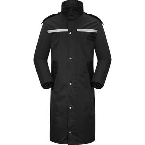 Manteau Imperméable Imperméable Pour Homme, Veste De Pluie Longue, Légère, Réfléchissante, Réutilisable Avec Capuche - Neuf