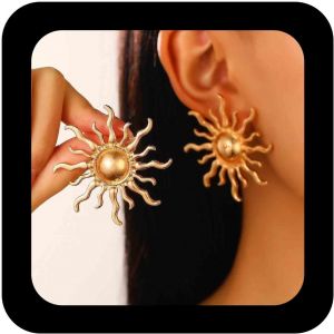 Kal-Boucles D'oreilles Soleil Bohème Boucles D'oreilles Soleil Levant Boucles D'oreilles Soleil Doré Boucles D'oreilles Soleil Exagéré Bijoux Pour Femmes - Neuf