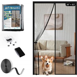 Moustiquaire Magnétique pour Porte de Balcon, Sans Perçage, Rideau Anti-Moustiques en Fibre de Verre, Protection Durable pour Balcon, Patio et Salon 90 * 210cm - Neuf