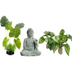 Lot De 6 Bouddhas Betta Pour Aquarium - D&eacute;coration D'aquarium - Petits Ornements - Accessoires Betta - Repose Poisson - Bouddha Feuille Pour La Maison Et Le Bureau - Simulation D'aquarium - Neuf