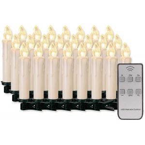 20 Pcs Bougies Led Led les Lumi&egrave;res de F&eacute;es sans Fil Dimmable Candlelights sans flamme des Bougies de No&euml;l compatible Arbre de No&euml;l, D&eacute;coration de No&euml;l, Weddin - Neuf