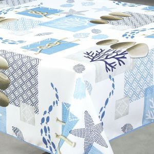 Nappe Anti-T&acirc;che Rectangle Motif Bord De Mer - Neuf