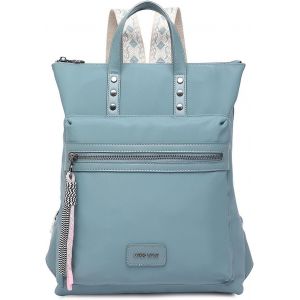 Sac À Dos Tendance Pour Femme - Léger - En Polyuréthane - Sac À Bandoulière - Imperméable - Loisirs - Avec Bretelles Bohème Chic, Bleu, L28*W8*H35Cm[L1354] - Neuf