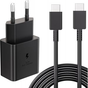 Chargeur Usb C 25w,Prise De Charge Pd 3.0 Avec Chargeur Rapide De 1,5m Câble De Charge Adaptateur Pour Samsung Galaxy S24/S23/S22/S21 Ultra/S21+/S20/Note20/S10/S9/A55/A54/Z Flip 5/Z Fold 4 5g - Neuf