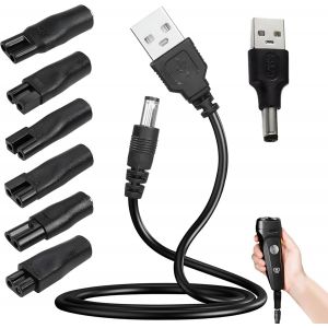 Mdy-7 Pièces Chargeur De Rasoir,5v Usb Chargeur De Rasoir Câble Universel,Câble D'alimentation Usb Avec 6 Connecteurs Adaptateurs Pour Rasoir Électriqu,Pour Une Variété Rasoirs/Purificateurs/Table La - Neuf