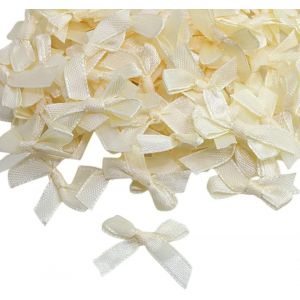 KAL-Lot De 200 N?uds Décoratifs En Satin De 6 Mm - Pour Bricolage, Mariage, Saint-Valentin, Noël, Fabrication De Cartes - Beige - Neuf