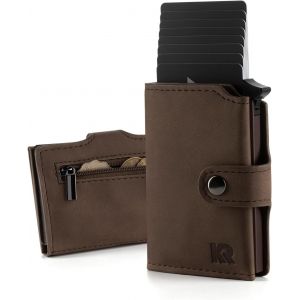 Portefeuille En Cuir Avec Compartiment &Agrave; Monnaie - &Eacute;tui Pour Cartes, Noir, Taille Unique, Classique - Neuf