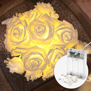 Guirlande Lumineuse Int&eacute;rieur Roses - 20 Fleurs Led Blanc Chaud & 4m I Minuterie &Agrave; Piles I Guirlande Lumineuse Chambre Guirlandes Lumineuses Interieur Fairy Lights Decoration D'int&eacute;rieur - Neuf