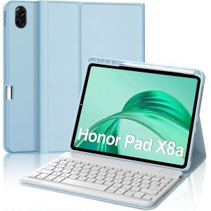 KAL-Clavier Pour Honor Pad X8A 11 Pouces, Azerty Français Keyboard Sans Fil, Bluetooth Removable Keyboard Case For Honor Pad X8A 11 Pouces, Ciel Bleu - Neuf