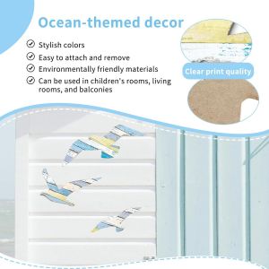 3 Pièces Mouette Decoration Murale Bois,Decoration Murale Salon Mouette,Décoration Murale De Plage,Convient Au Mur Fond Du Canapé Du Salon,À L'entrée,À Chambre D'enfant - Neuf