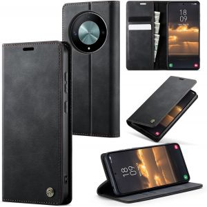 Honor Magic 6 Lite Premium Pu Leather Case Card Slots Wallet Pouch With Stand Function Flip Case Cover Honor Magic 6 Lite  Black - Neuf