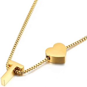 Collier &Agrave; Pendentif Initiale En Or, Pendentif Exquis Lettre A-Z Personnalis&eacute;bijoux F&eacute;minins Minimalistes Collier Lettre A-Z - Neuf
